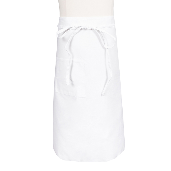 Chef Revival Knife & Steel®Bistro Apron w/ 2 middle pockets - White 607BA2-WH